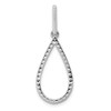 14k White Gold Round Lab Grown Diamond Teardrop Dangle Pendant 1/4 Ct to 1/2 Ct