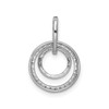 14k White Gold Lab Grown Diamond Double Circle Dangle Round Pendant 1/4 Ct.