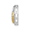 14k Two Tone Gold Lab Grown Diamond Fancy Cluster Circle Slide Pendant 1/5 Ct.