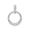 14k White Gold Lab Grown Diamond Fancy Journey Circle Dangle Pendant 1/4 Ct.