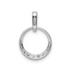 14k White Gold Lab Grown Diamond Fancy Journey Circle Dangle Pendant 1/4 Ct.
