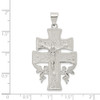 .925 Sterling Silver Polished Finish Large Caravaca INRI Crucifix Cross Pendant