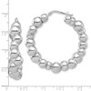925 Sterling Silver Rhodiumed Women's 9mm x 42mm Wavy Bubble Bead Hoop Earrings