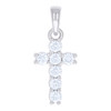 925 Sterling Silver Round Cut Moissanite Cross Pendant Unisex Mini Charm 3/4 Ct.