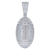 925 Sterling Silver Round Moissanite Iced Out American Football Pendant Men's Charm 1.14 Ct.