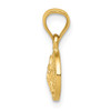 14k Yellow Gold Diamond Cut Mini Sand Dollar Sea Shell Beach Theme Charm Pendant