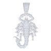 925 Sterling Silver Round Moissanite Iced Out Scorpio Pendant Men's Zodiac Charm 1.85 Ct.