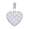 925 Sterling Silver Round Cut Cubic Zirconia Women's Bordered Heart Pendant CZ Cluster Larger Charm