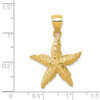 14K YELLOW GOLD POLISHED SOLID CASTED TEXTURED OPEN BACK STARFISH CHARM PENDANT