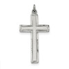 .925 Sterling Silver Solid Polished & Satin Finish Antiqued Cross Pendant