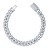 925 Sterling Silver Round Cut Moissanite Unisex 10mm to 12mm Cuban Link 8" Bracelet | 6.30 Ct. to 11.52 Ct.