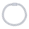 925 Sterling Silver Round Cut Moissanite Unisex 7mm Miami Cuban Link 8" Bracelet | 4.60 Ct.