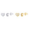 925 Sterling Silver or Yellow Gold Plated Round Cut Moissanite Women's 7.5mm Small Heart Stud Earrings 0.18 Ct.