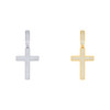 925 Sterling Silver or Yellow Gold Plated Round Cut Moissanite Men's Latin Cross Pendant Flat Charm | 1" to 2" | 0.60 Ct. to 1.81 Ct.