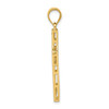 14K Yellow Gold Polish Greek Key Textured Crucifix Cross Religious Charm Pendant