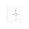 .925 Sterling Silver Polished & Textured Cross w/ Heart Pendant
