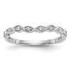 14k White Gold Diamond Wedding Band 2.5mm Infinity Anniversary Ring 0.08 Ct.