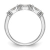14k White Gold Round & Baguette Diamond Wedding Band Anniversary Ring 3/8 Ct.