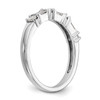 14k White Gold Round & Baguette Diamond Wedding Band Anniversary Ring 3/8 Ct.