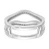 14k White Gold Round Diamond Engagement Enhancer Ring Milgrain Wrap 1/4 Ct.