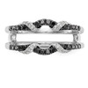 14k White Gold Black Diamond Engagement Enhancer Ring Ribbon Twist Wrap 1/3 Ct.
