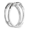 14k White Gold Black Diamond Engagement Enhancer Ring Ribbon Twist Wrap 1/3 Ct.
