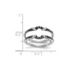 14k White Gold Black Diamond Engagement Enhancer Ring Ribbon Twist Wrap 1/3 Ct.