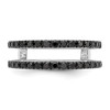 14k White Gold Black Diamond Engagement Enhancer Ring Classic Wrap 1/2 Ct.