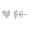 925 Sterling Silver Women's Polished Push Back Engraveable Flat Heart Stud Earrings