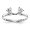 14k White Gold Diamond Engagement Wrap Ring Triangular Cluster Enhancer 1/8 Ct.
