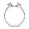 14k White Gold Diamond Engagement Wrap Ring Triangular Cluster Enhancer 1/8 Ct.