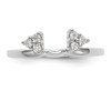 14k White Gold Diamond Engagement Wrap Ring Triangular Cluster Enhancer 1/8 Ct.