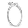 14k White Gold Diamond Engagement Wrap Ring Triangular Cluster Enhancer 1/8 Ct.