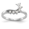 14k White Gold Diamond Engagement Wrap Around Ring Martini Set Enhancer 1/6 Ct.