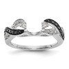 14k White Gold Black Diamond Engagement Wrap Ring Twisted Enhancer 1/5 Ct.