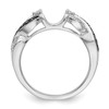 14k White Gold Black Diamond Engagement Wrap Ring Twisted Enhancer 1/5 Ct.