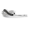 14k White Gold Black Diamond Engagement Wrap Ring Twisted Enhancer 1/5 Ct.