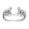 14k White Gold Sapphire Diamond Engagement Wrap Ring Solitaire Enhancer 0.71 TCW