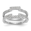 14k White Gold Round Diamond Engagement Enhancer Ring Square Wrap 3/8 Ct.