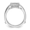 14k White Gold Round Diamond Engagement Enhancer Ring Square Wrap 3/8 Ct.