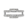 14k White Gold Round Diamond Engagement Enhancer Ring Square Wrap 3/8 Ct.