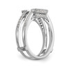 14k White Gold Round Diamond Engagement Enhancer Ring Square Wrap 3/8 Ct.