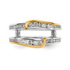 14k Two Tone Gold Channel Diamond Engagement Wrap Around Enhancer Ring 1/2 Ct.