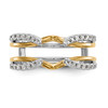 14k Two Tone Gold Round Diamond Engagement Enhancer Pointed Wrap Ring 1/4 Ct.