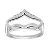 14k White Gold Prong Set Diamond Engagement Enhancer Ring Pointed Wrap 1/3 Ct.