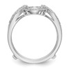14k White Gold Round Diamond Engagement Enhancer Ring 'U' Basket Wrap 1/5 Ct.