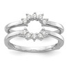 14k White Gold Round Diamond Engagement Enhancer Ring Martini Set Wrap 1/5 Ct.