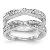 14k White Gold Round Diamond Engagement Enhancer Ring Pointed Bypass Wrap 1/2 Ct
