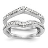 14k White Gold Diamond Engagement Enhancer Ring Tapered Pointed Wrap 1/2 Ct.