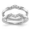 14k White Gold Round Diamond Engagement Enhancer Ring Swirling Wrap 1/5 Ct.